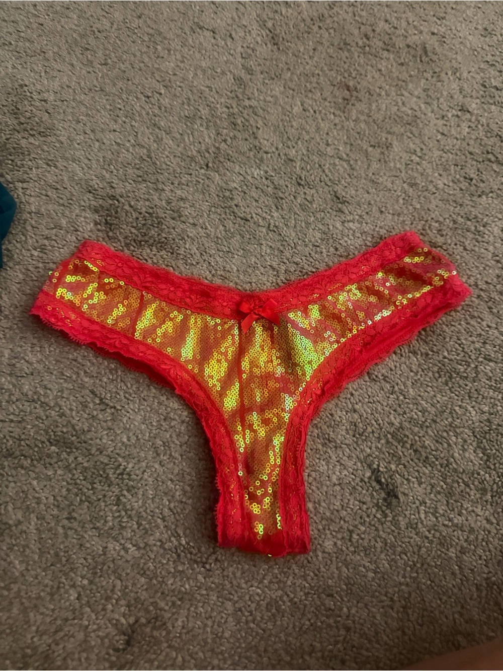 Red Sequin Lace Bikini Brief - Sparkling Comfort